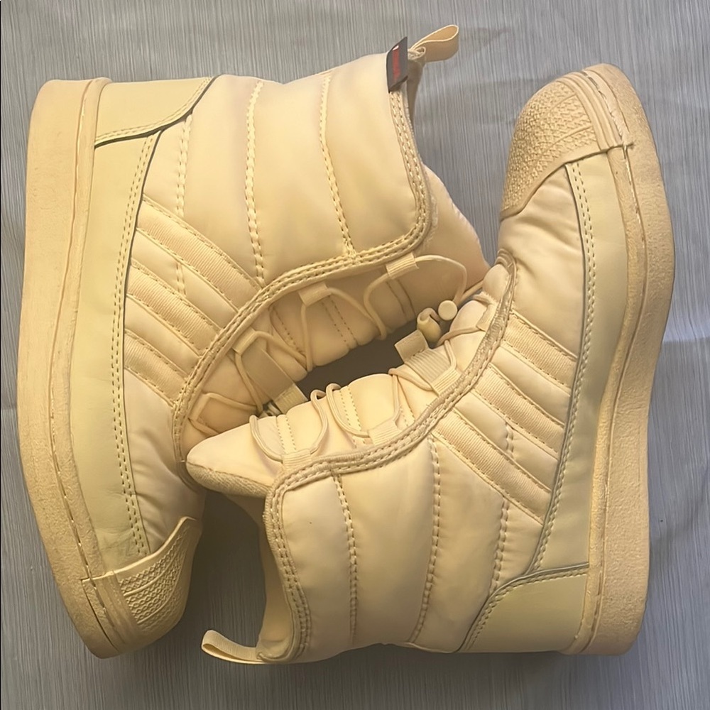 Adidas Yellow Quilted High-Top Sneakers